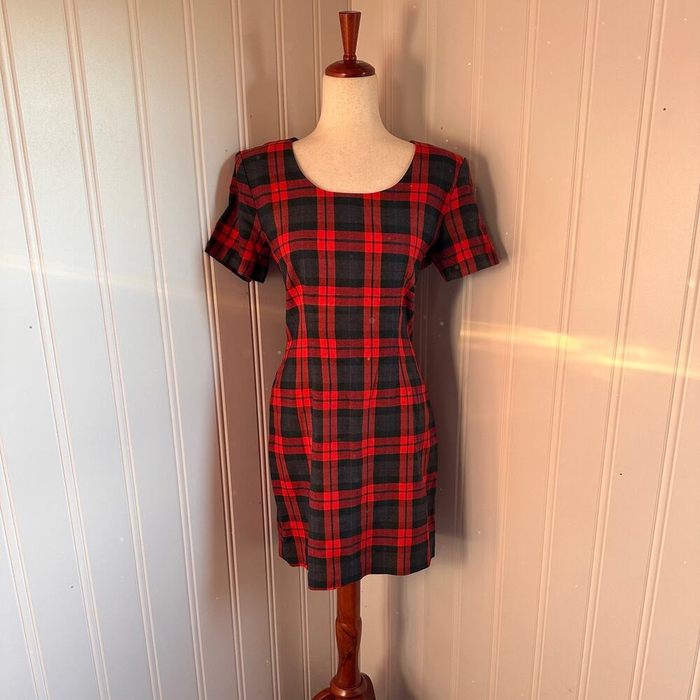 Vintage 90s/Y2K Academia Plaid Mini Dress Juniors 9/10